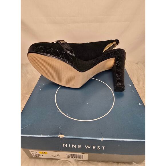 Nine West Nwelsa black suede slingback platform heels - Picture 10 of 10